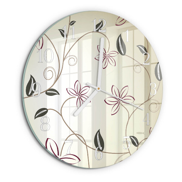 Round wall clock Floral Art