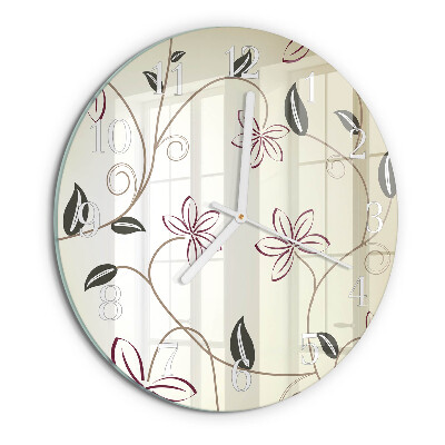 Round wall clock Floral Art