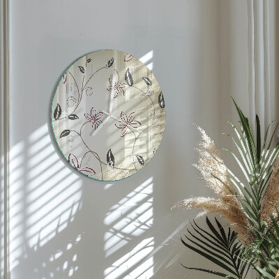 Round wall clock Floral Art