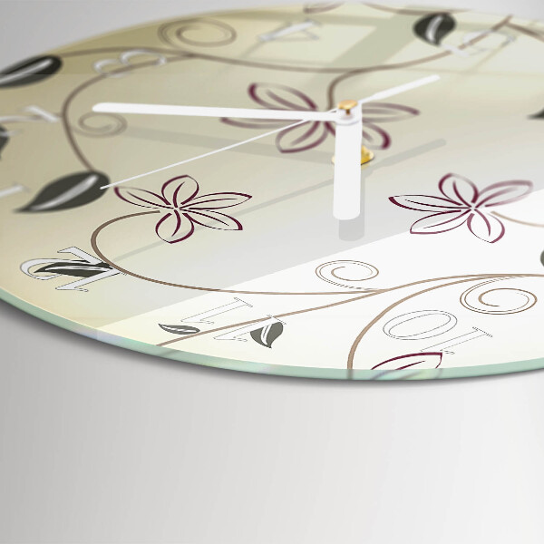 Round wall clock Floral Art