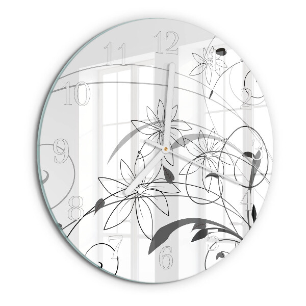 Round wall clock Floral Art