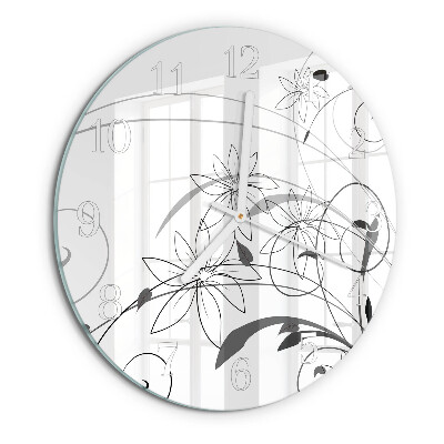 Round wall clock Floral Art