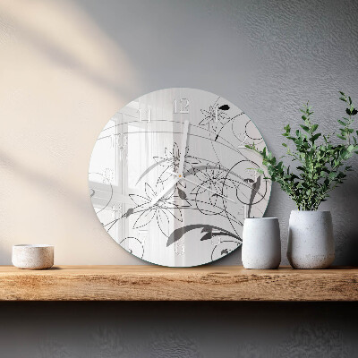 Round wall clock Floral Art