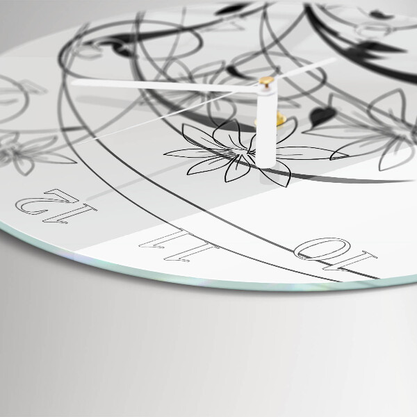 Round wall clock Floral Art