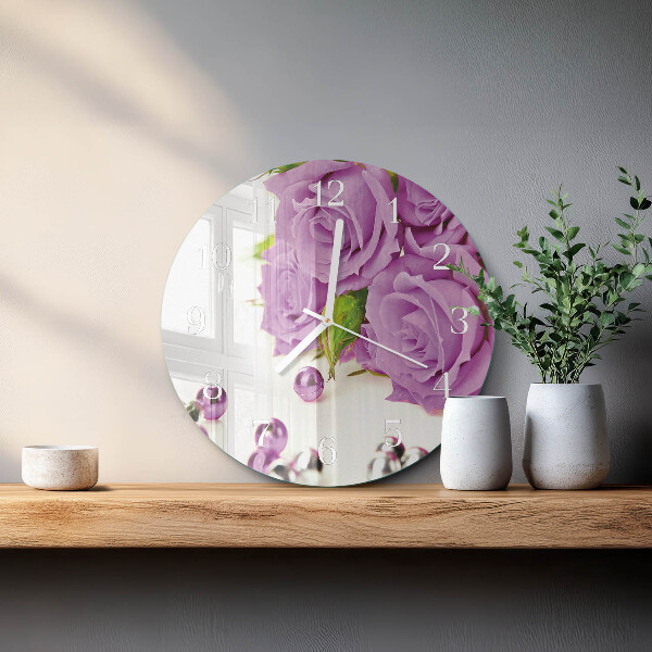 Round wall clock Roses