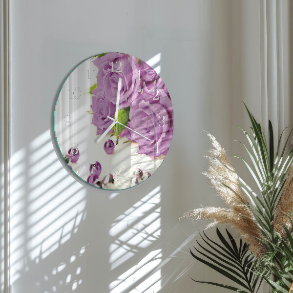Round wall clock Roses