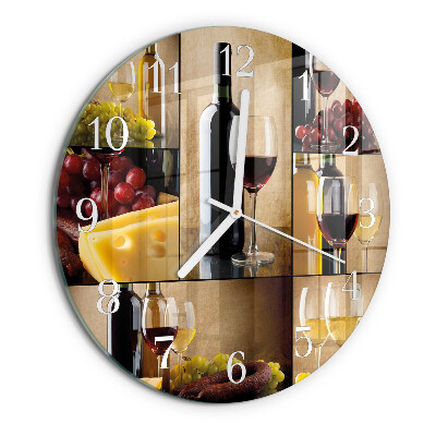Round wall clock Bottle of Wine