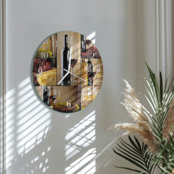 Round wall clock Bottle of Wine