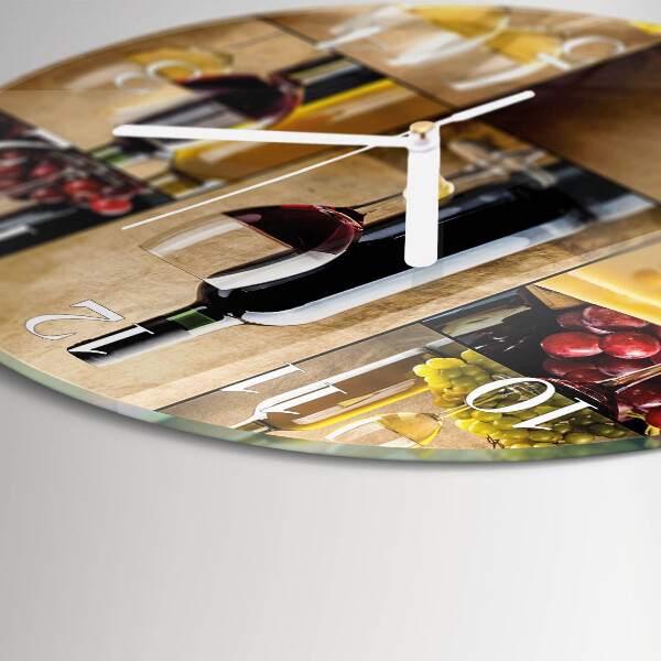 Round wall clock Bottle of Wine