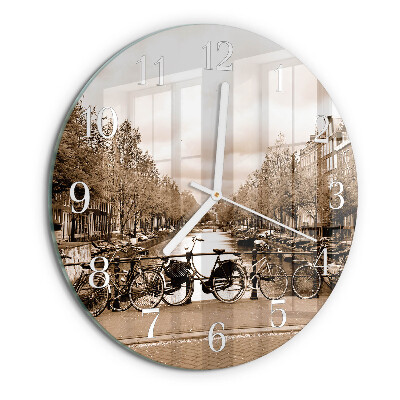 Round wall clock Amsterdam Sepia