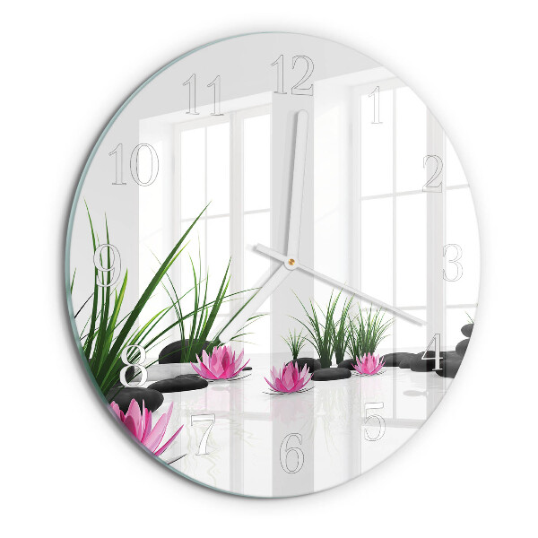Round wall clock Lotus Flower