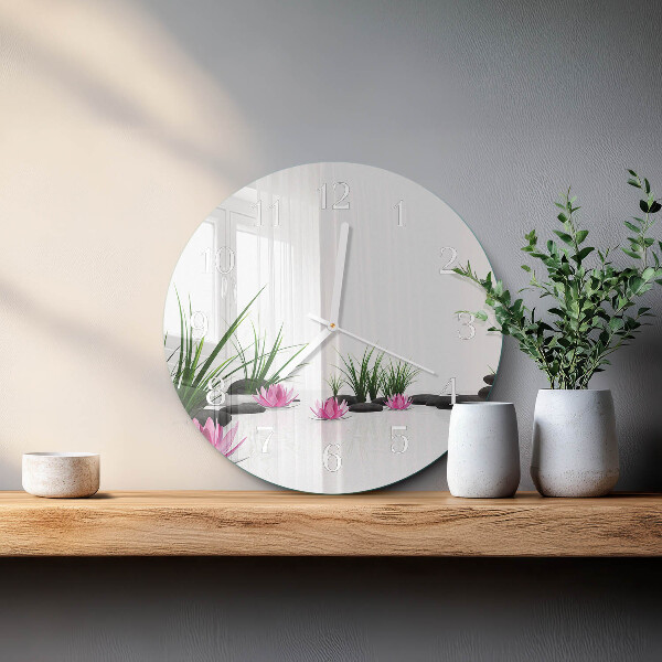 Round wall clock Lotus Flower