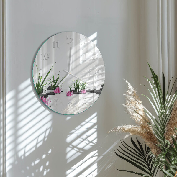 Round wall clock Lotus Flower