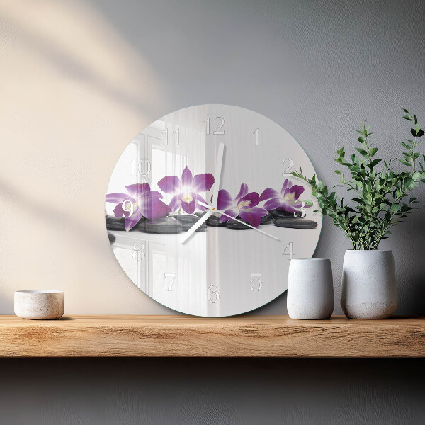 Round wall clock Orchid