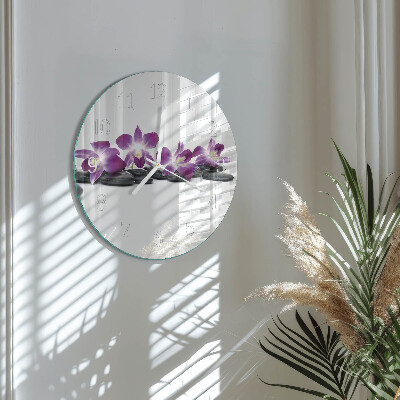 Round wall clock Orchid