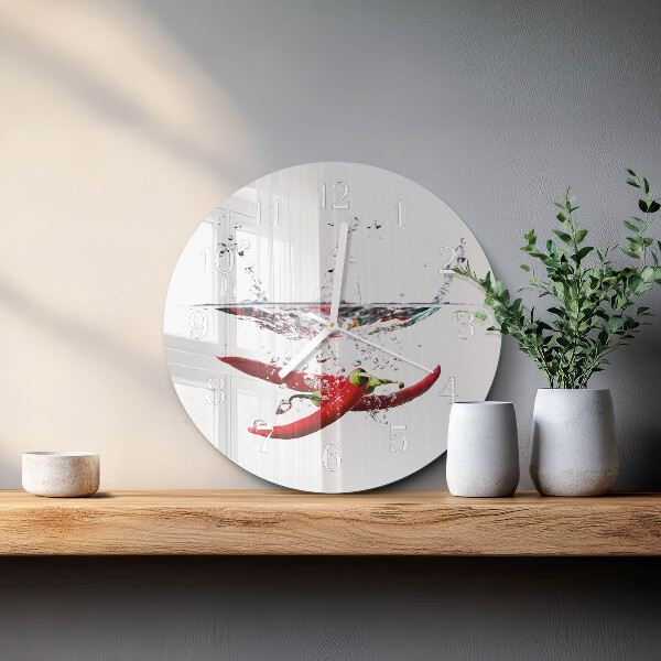 Round wall clock Chili peppers