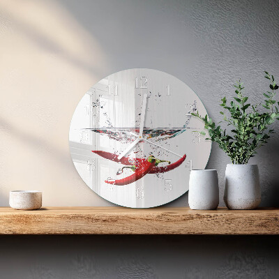 Round wall clock Chili peppers