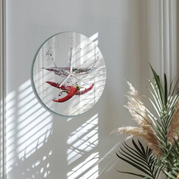 Round wall clock Chili peppers