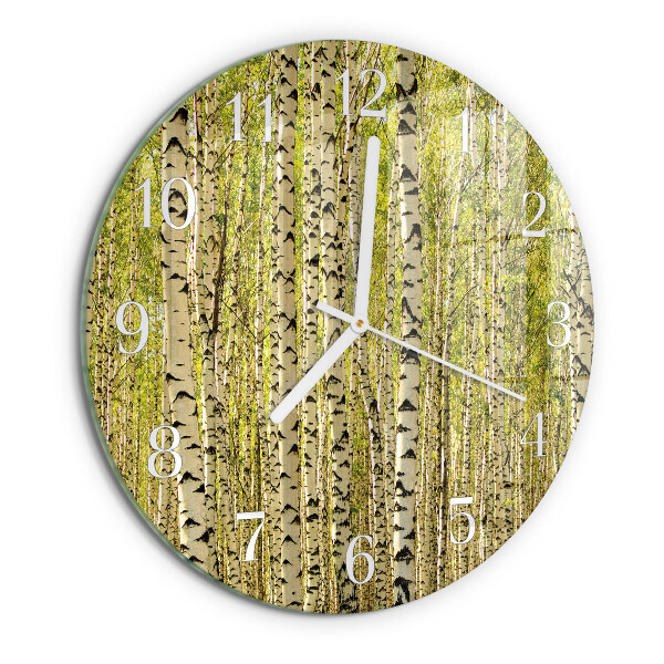 Round wall clock Birch Forest