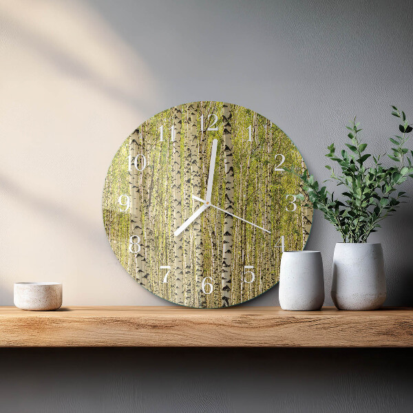 Round wall clock Birch Forest