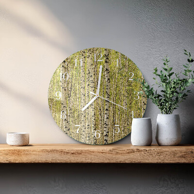 Round wall clock Birch Forest