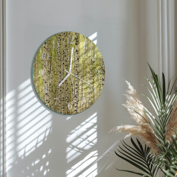 Round wall clock Birch Forest