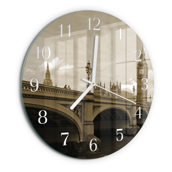 Round wall clock Sepia Bridge