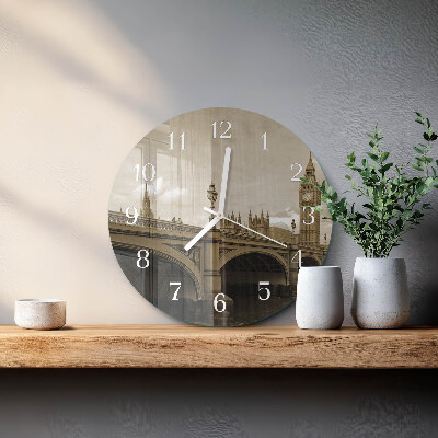 Round wall clock Sepia Bridge