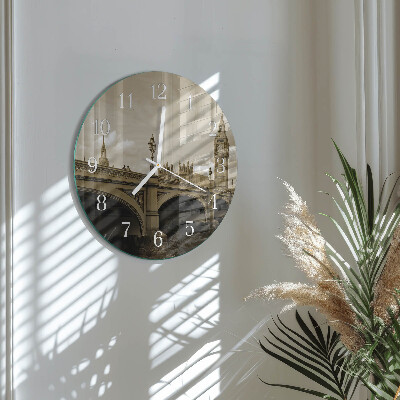 Round wall clock Sepia Bridge