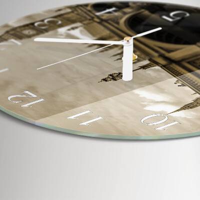 Round wall clock Sepia Bridge