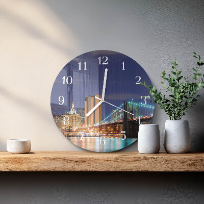 Round wall clock Horizontal Bridge