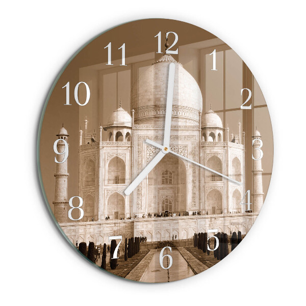 Round wall clock Taj Mahal Sepia
