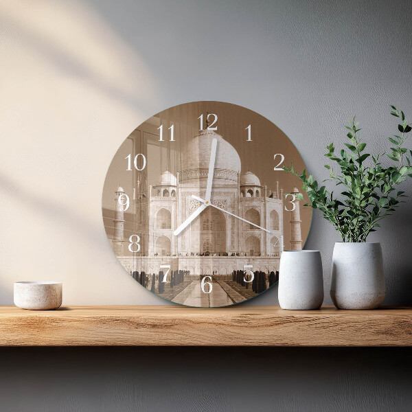 Round wall clock Taj Mahal Sepia