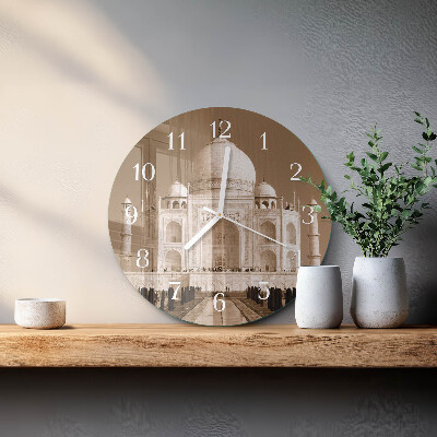 Round wall clock Taj Mahal Sepia
