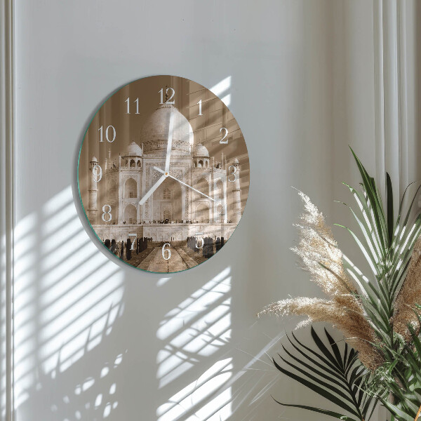 Round wall clock Taj Mahal Sepia