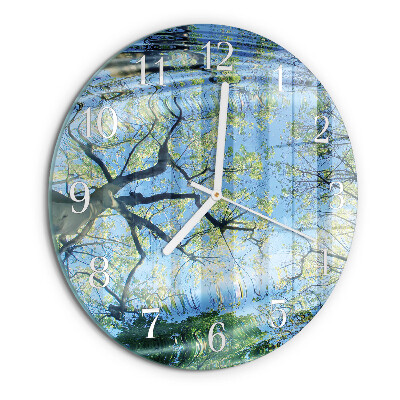 Round wall clock Trees Water