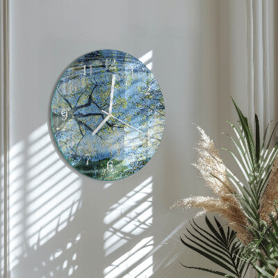 Round wall clock Trees Water