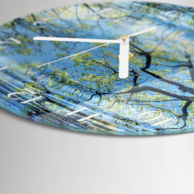 Round wall clock Trees Water