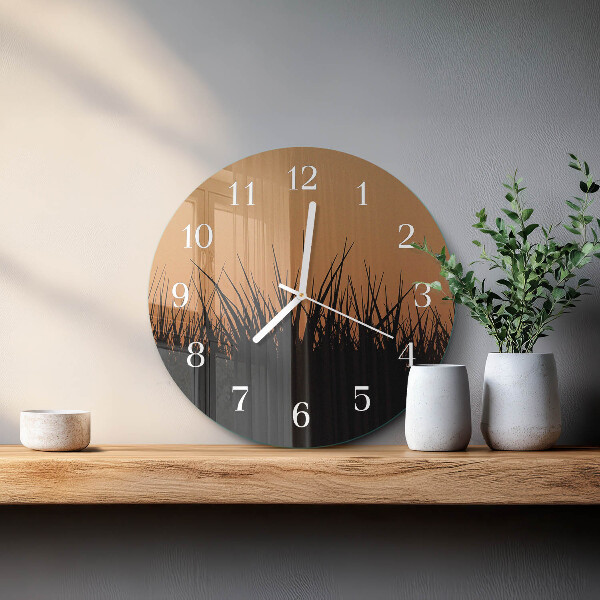 Round wall clock Grass