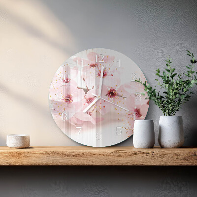 Round wall clock Flowers