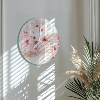 Round wall clock Flowers