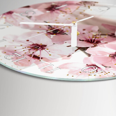 Round wall clock Flowers