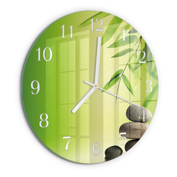 Round wall clock Bamboo Stones