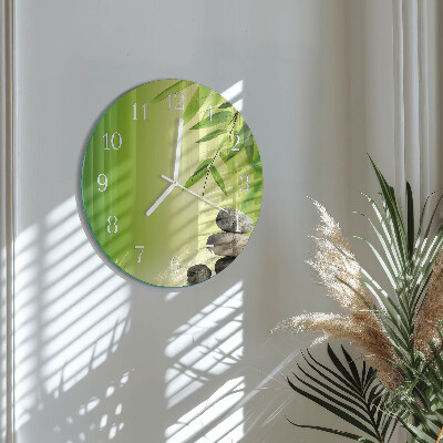 Round wall clock Bamboo Stones