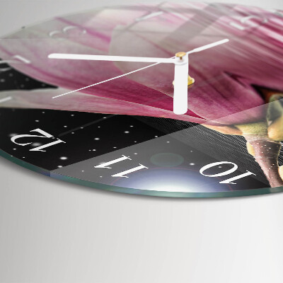 Round wall clock Magnolia Flower