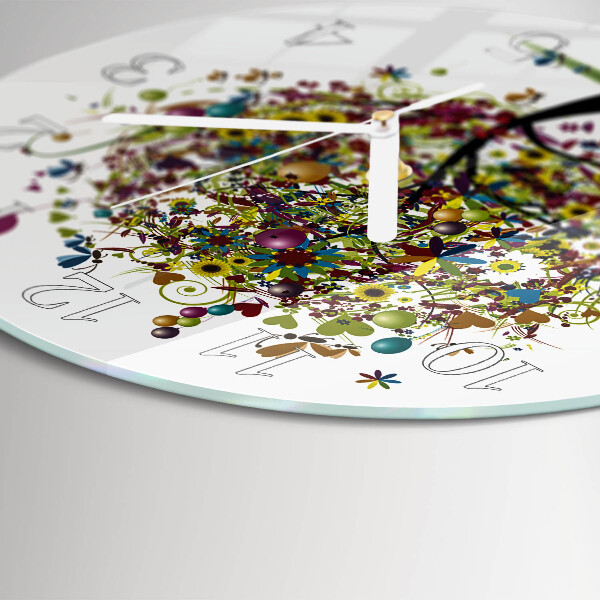 Round wall clock Colorful Tree