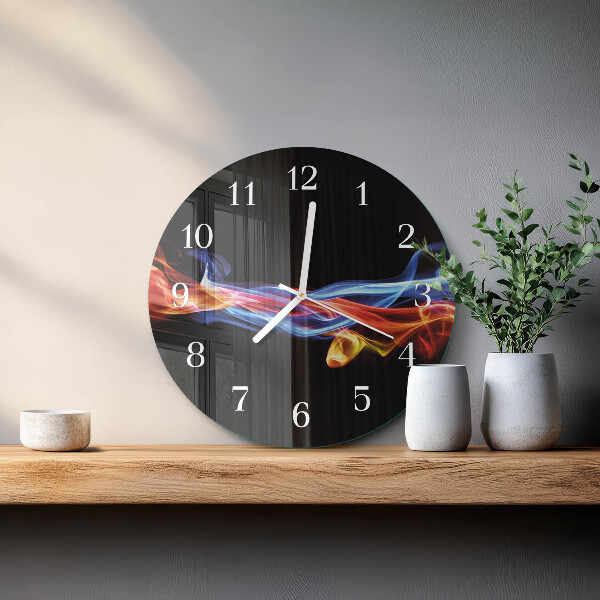 Round wall clock Abstract Smoke