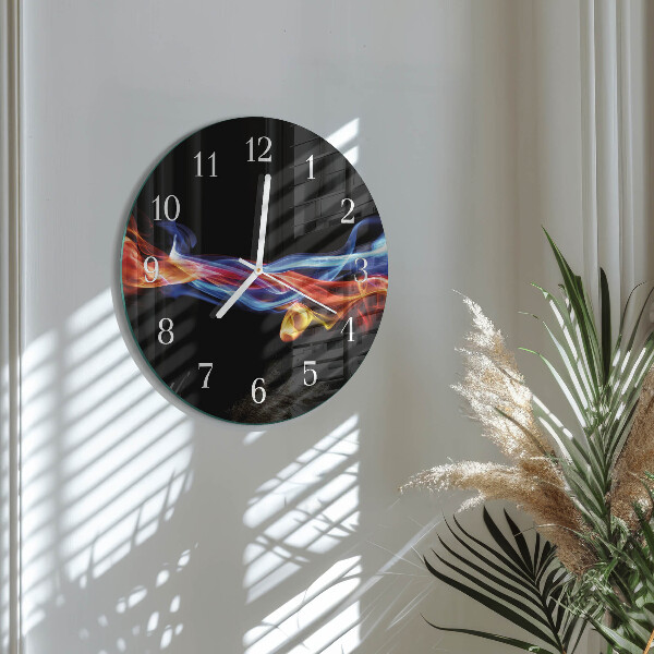 Round wall clock Abstract Smoke