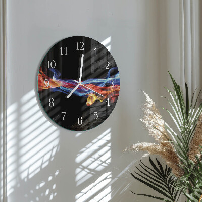 Round wall clock Abstract Smoke