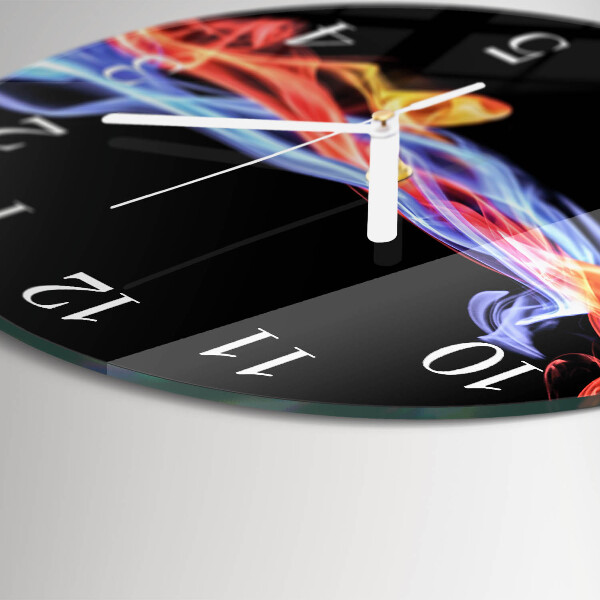 Round wall clock Abstract Smoke